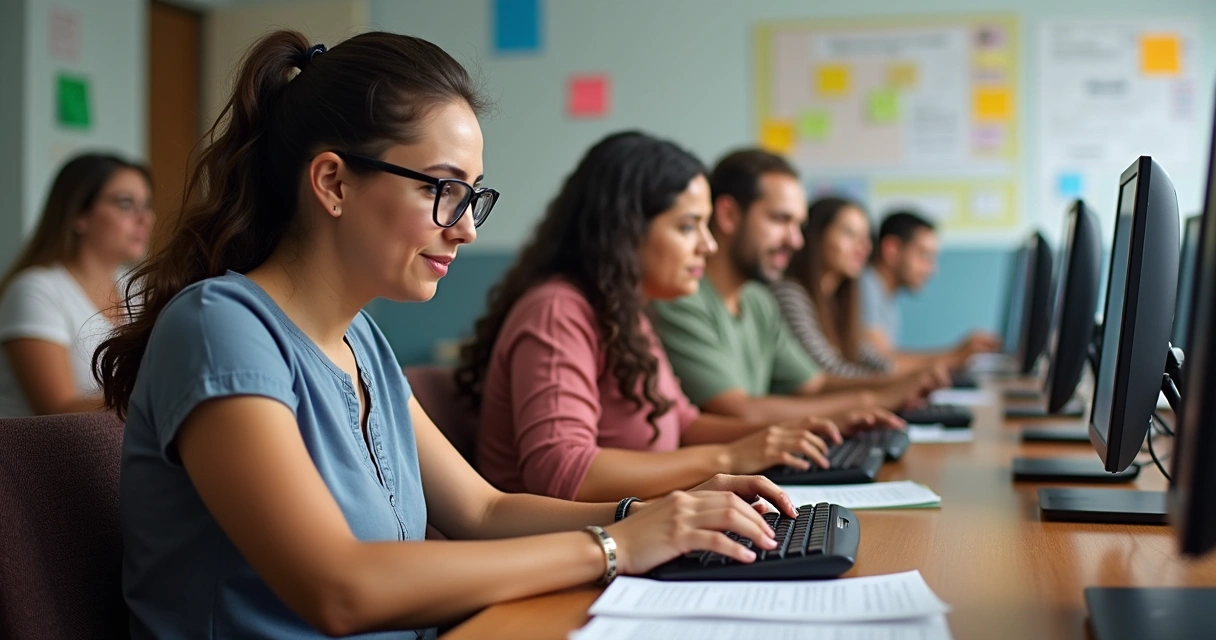 Professores participando de curso de atualização 