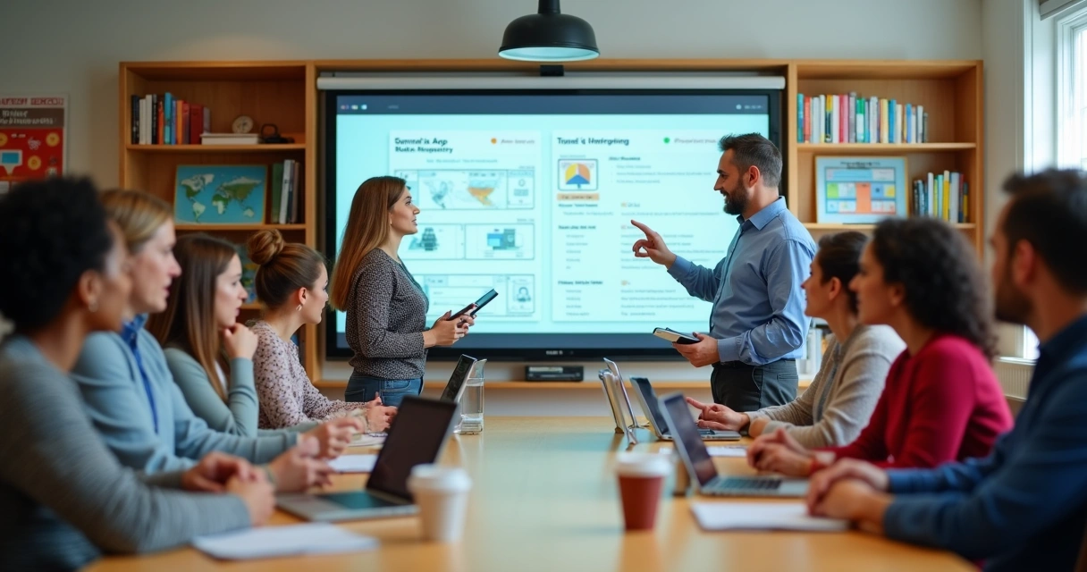 Professores participam de treinamento de tecnologia em sala de aula 