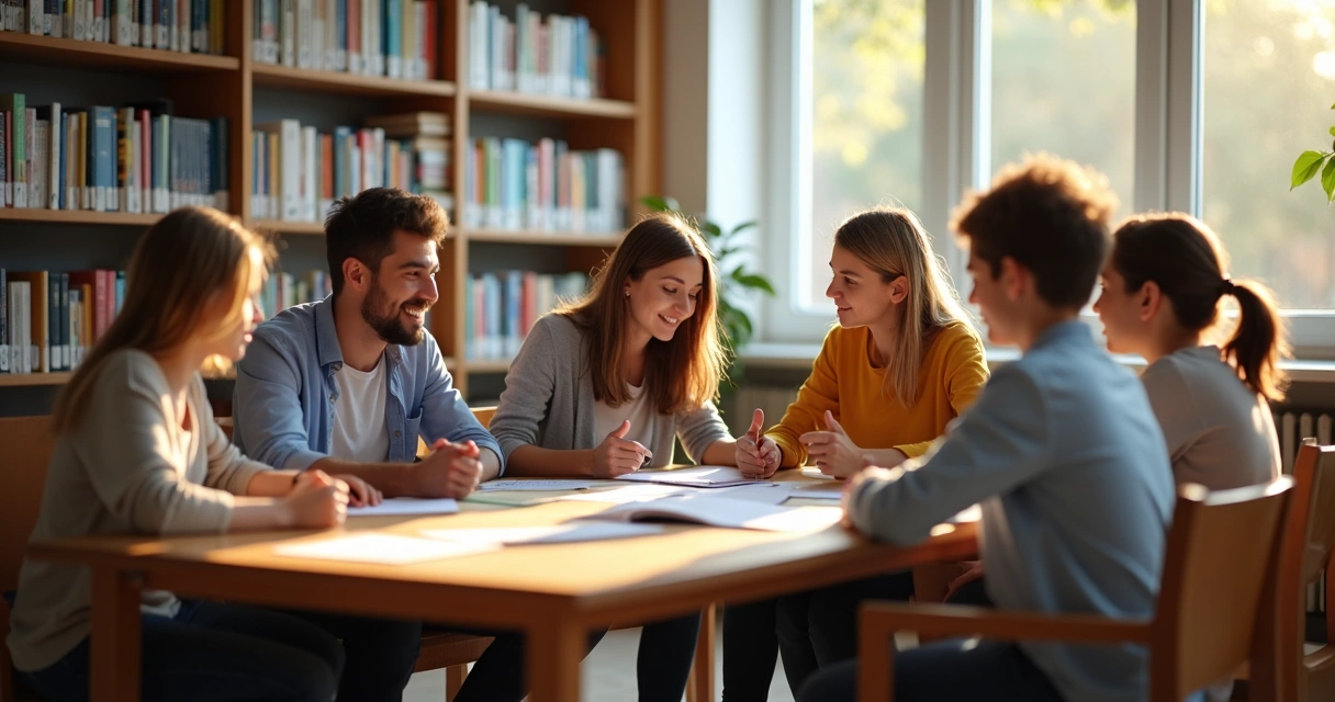 Professores e famílias reunidos em escola discutindo atividades de empreendedorismo