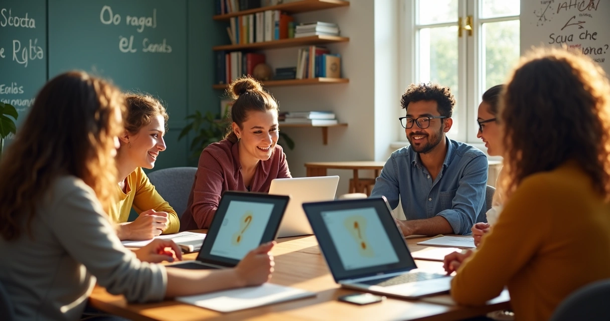 Professores brasileiros criando jogos no Kahoot em sala de aula 
