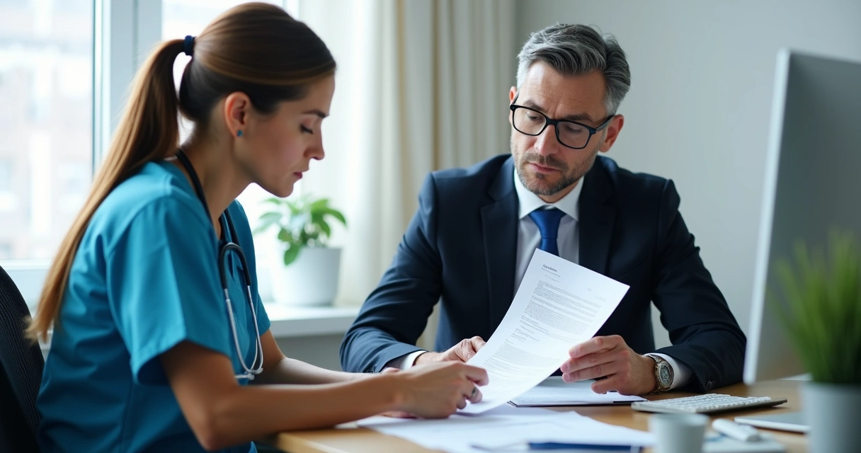 Profissional da saúde questionando corretor sobre exclusão 