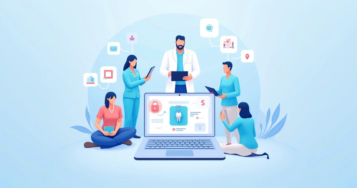 Profissionais de saúde conectados em plataforma digital