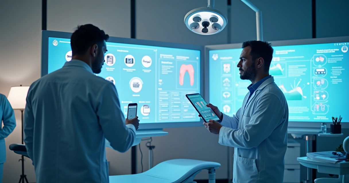 Profissionais odontológicos utilizando plataforma digital de networking 