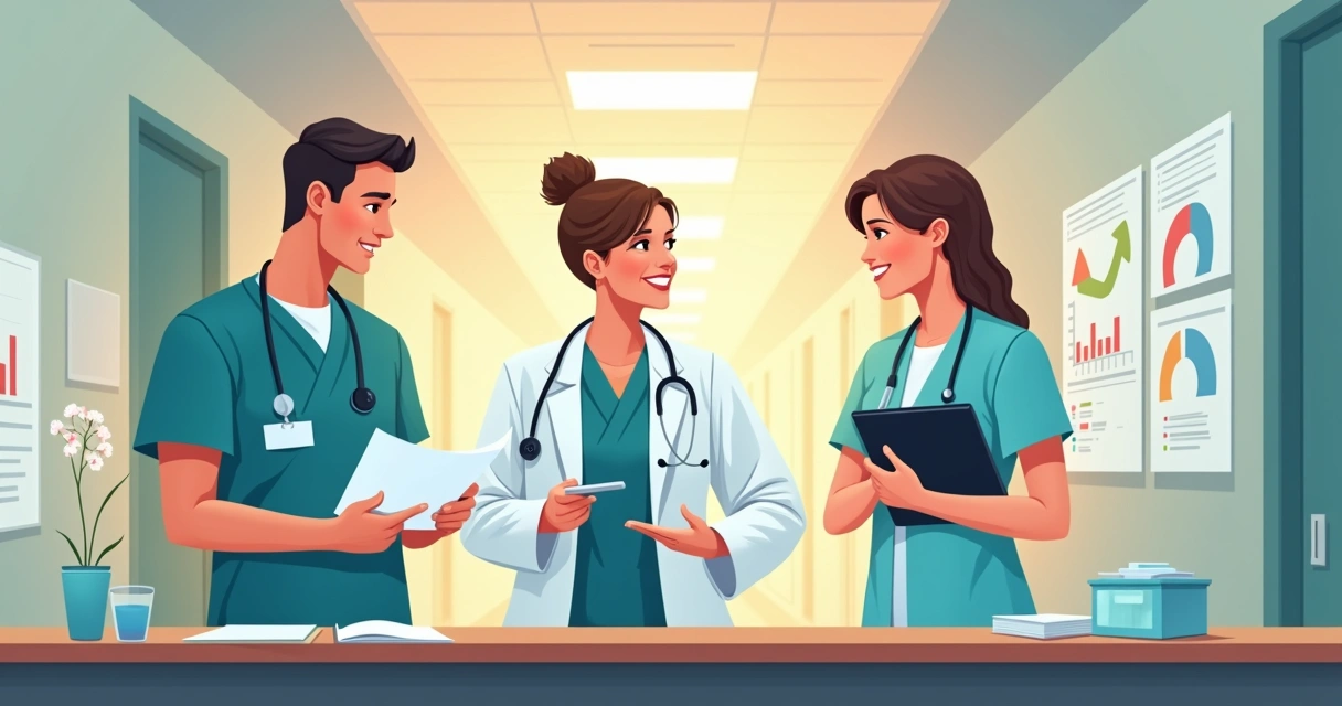 PNSP e Auditoria Clínica: Aplicação Prática na Segurança do Paciente 2 Equipe de médicos, enfermeiros e farmacêuticos reunidos discutindo dados de segurança