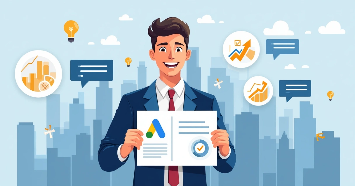 Profissional certificado em gestão de tráfego mostrando certificado digital 