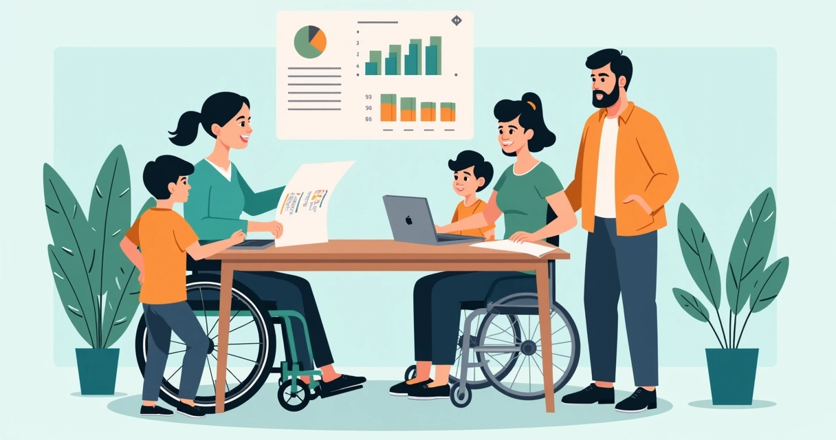 Família planejando adaptação da casa e suporte financeiro após acidente 