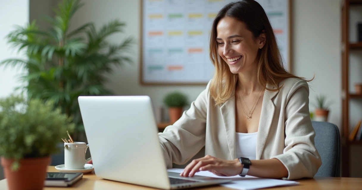 Profissional liberal em home office conversando online com cliente 