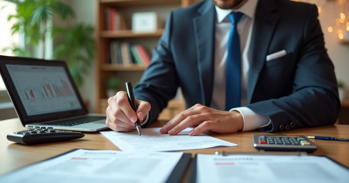Profissional PJ assinando documentos de prestação de serviço