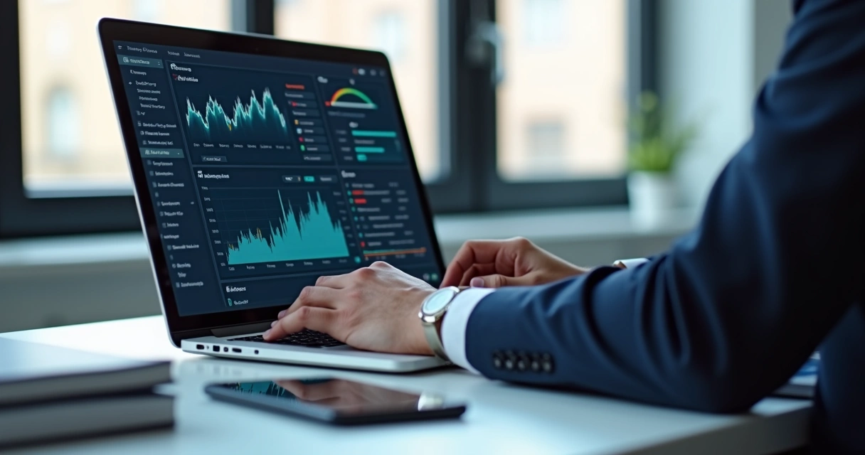 Profissional checando segurança de rede em notebook 