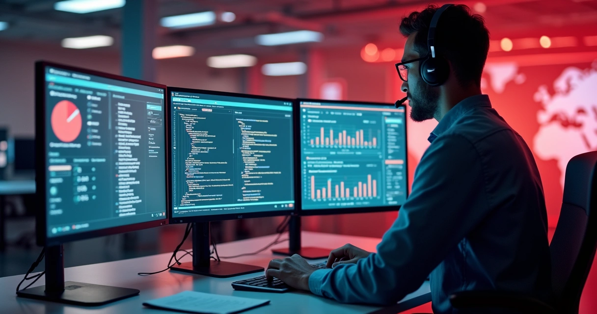 Profissional de tecnologia analisando dados no banco 