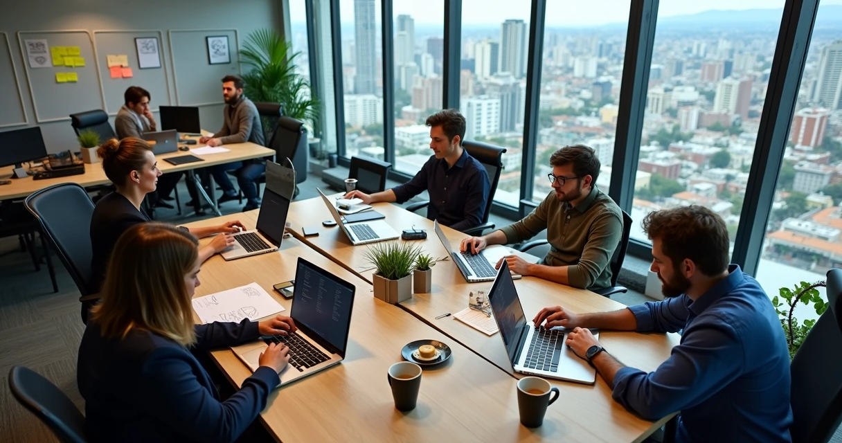 Profissional de tecnologia trabalhando em escritório em São Paulo 