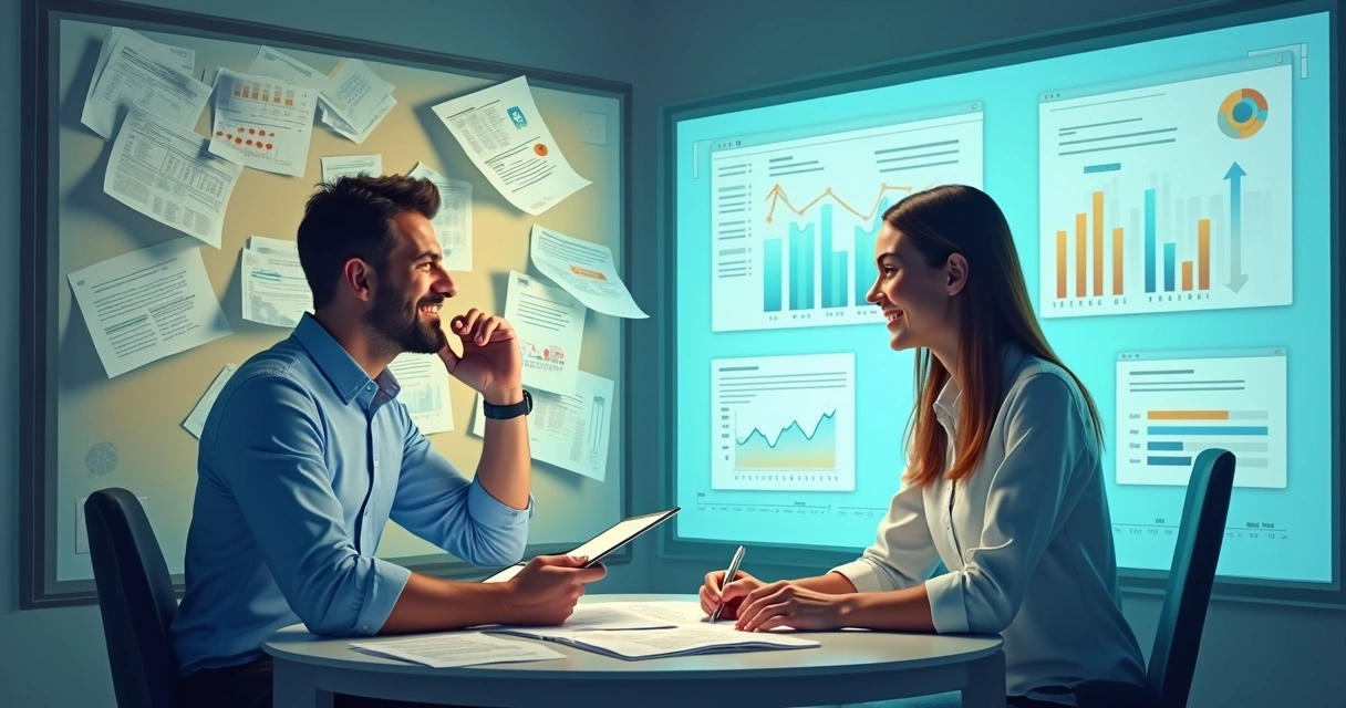 Profissional migrando de planilha para plataforma financeira digital