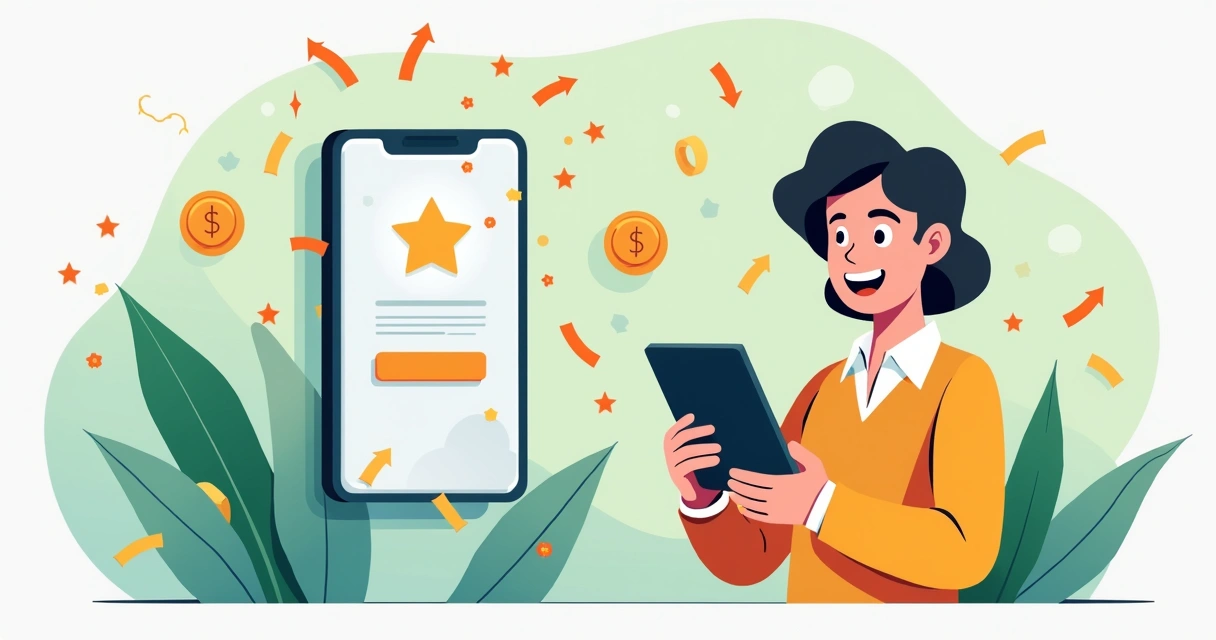 Ilustração de painel de recompensas digital 