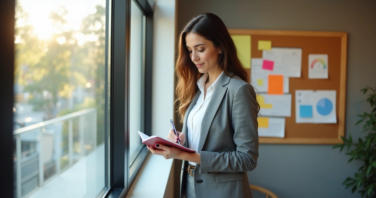 Pessoa anotando seu progresso após receber feedback 
