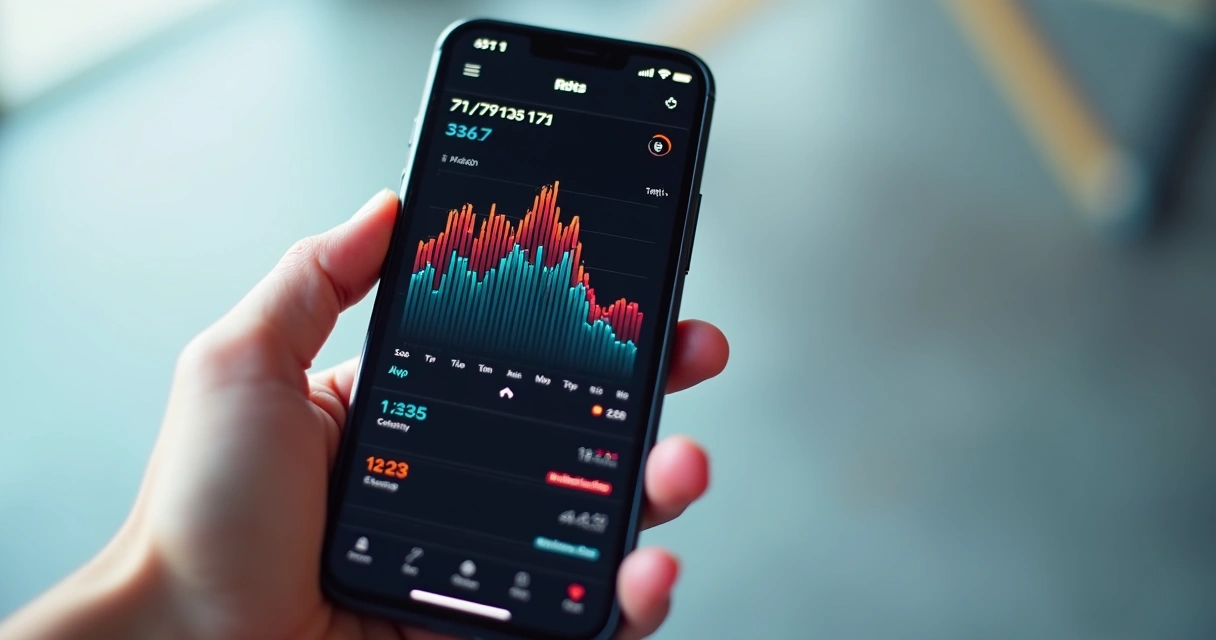 Gráfico de evolução de desempenho físico em tela de aplicativo fitness