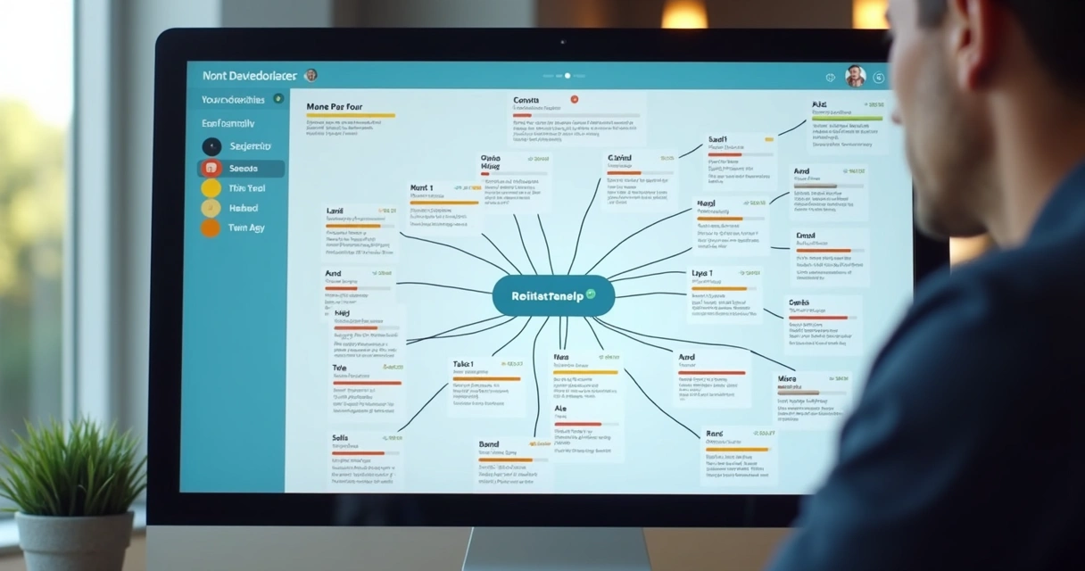 Dashboard digital de progresso dos mentorados com mapa mental