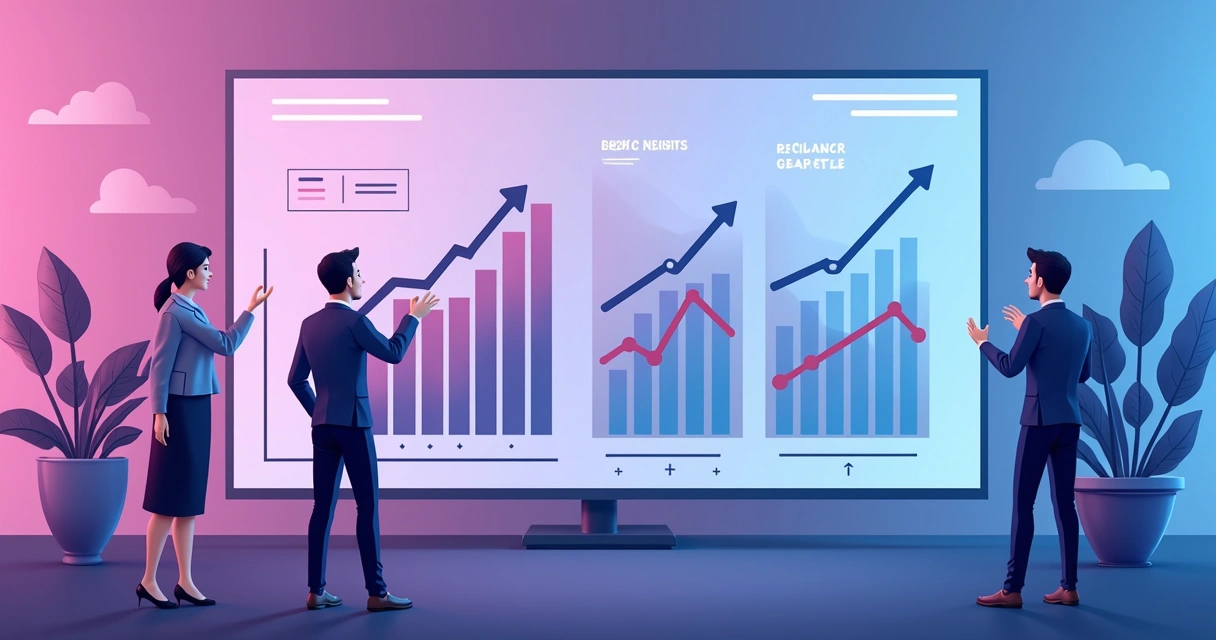 Painel com simulações de diferentes cenários de receita de canais 
