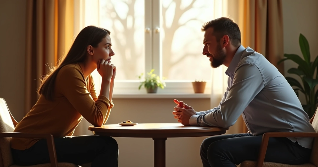 Duas pessoas conversando, uma projeta sentimentos na outra 