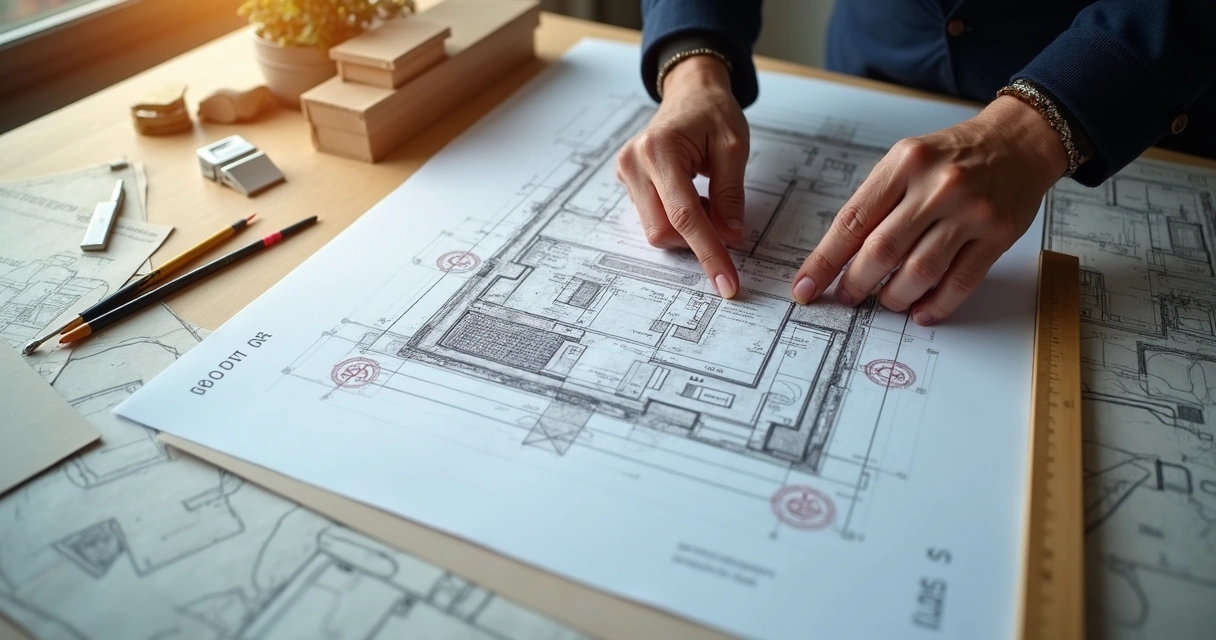 Alvará de Execução de Edificação Nova - Planta baixa de projeto arquitetônico com carimbo da prefeitura 