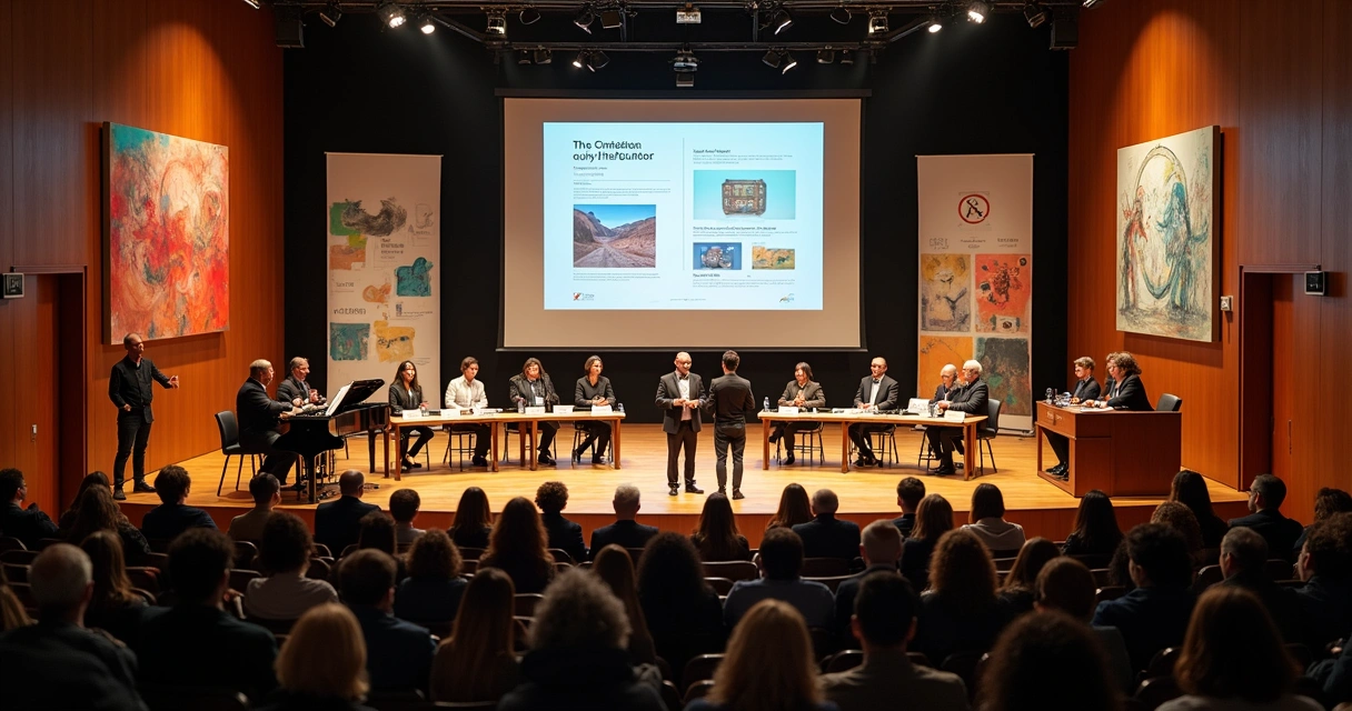 Apresentação de projeto cultural em auditório municipal