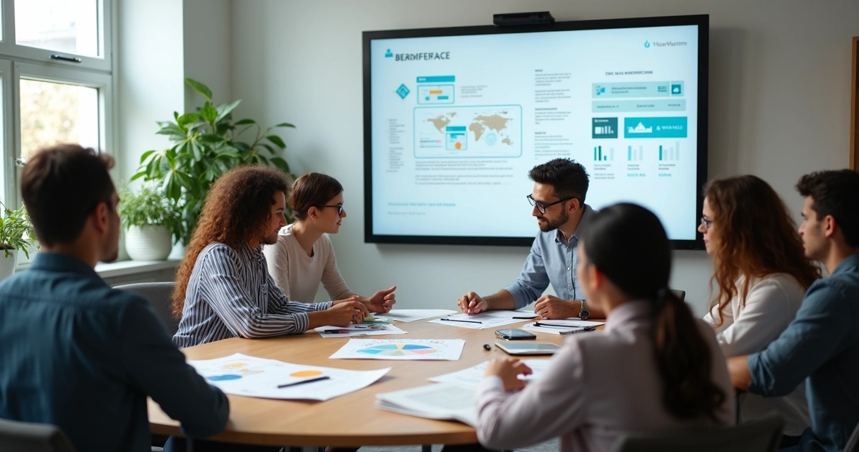 Equipe discutindo projeto de experiência do usuário 