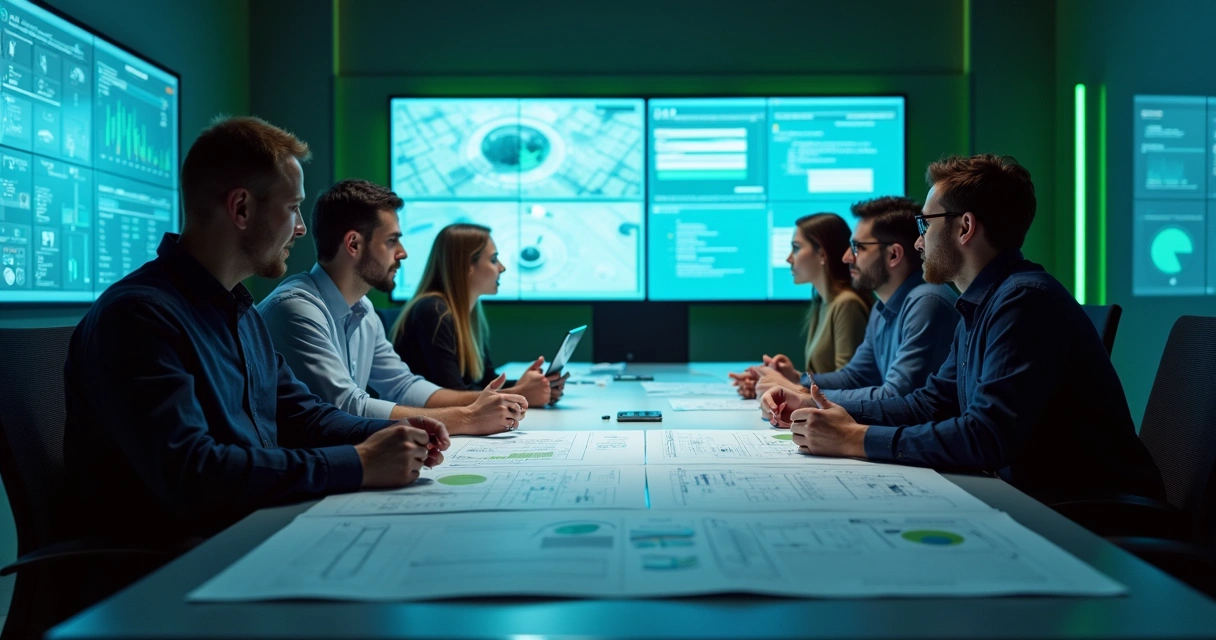 Equipe multidisciplinar da High Concept em reunião sobre IA