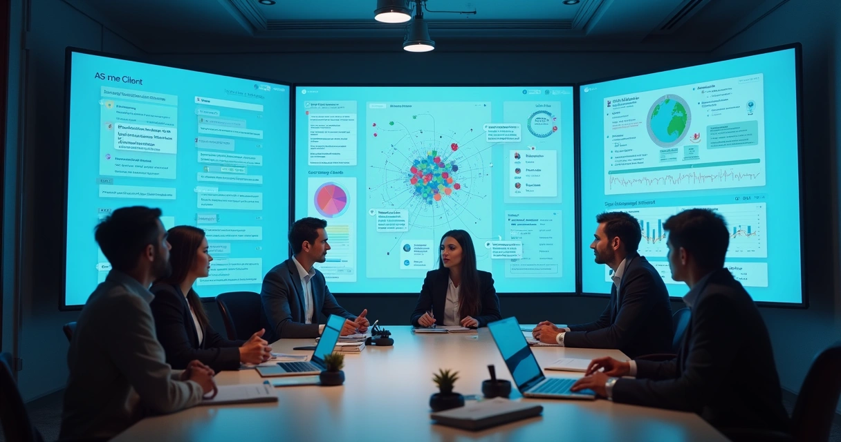 Equipe de vendas analisando interação entre agente de IA e clientes B2B 