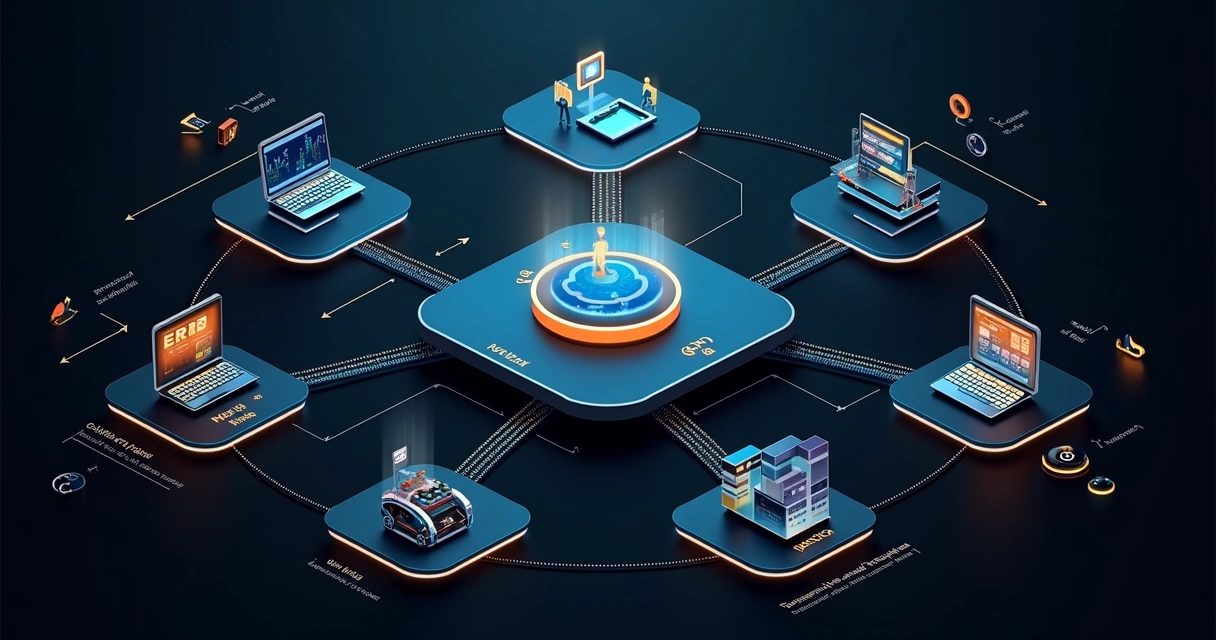 Fluxo de integração de sistemas feita pela KALIDASH em esquema visual 