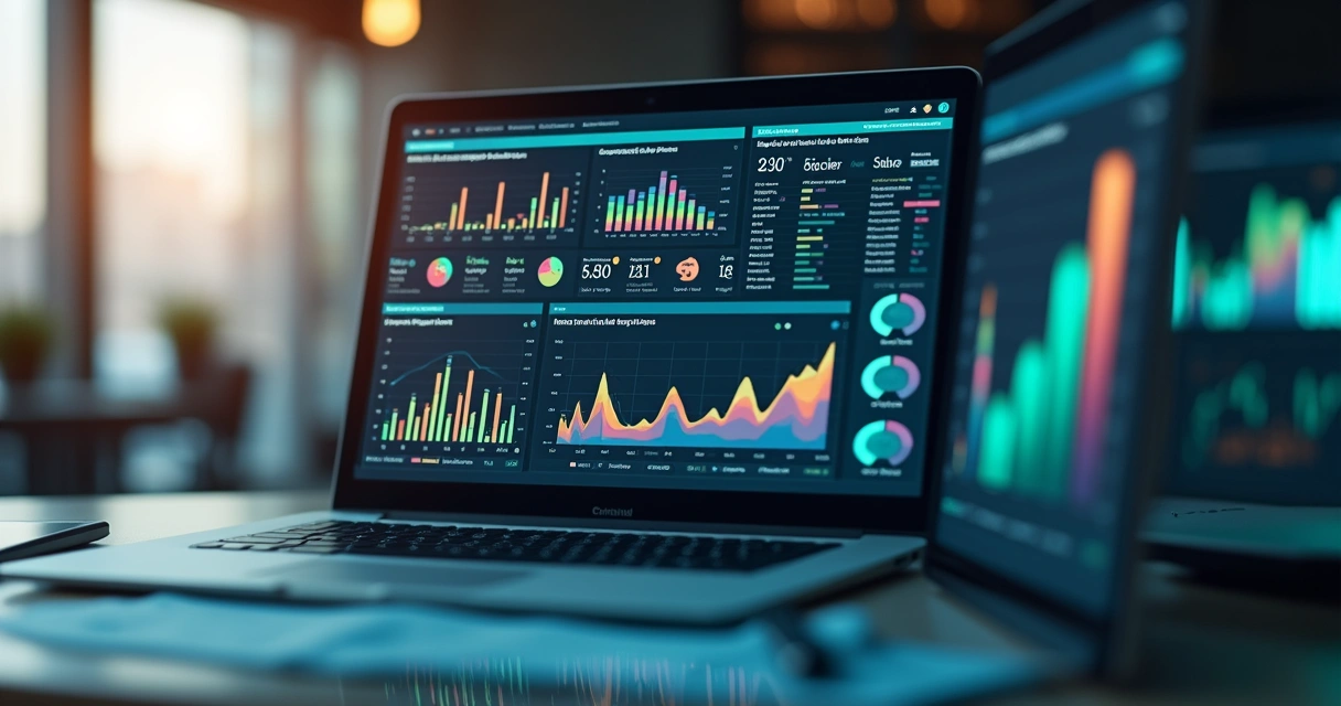 Dashboard digital com lista de projetos de reciclagem, gráficos de impacto e indicadores ESG em tela 