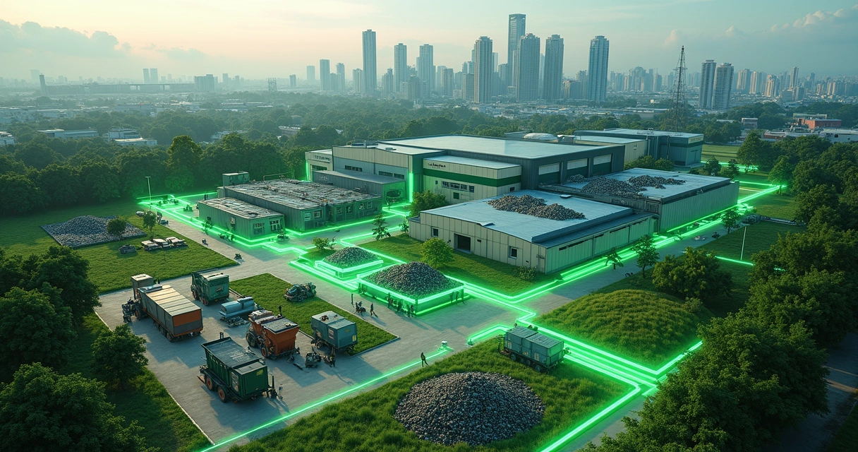 Indústrias e cooperativas conectadas a projetos de reciclagem 