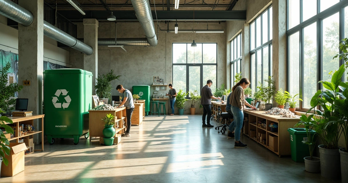 Variedade de projetos de reciclagem, como compostagem, cooperativas e tecnologias em destaque