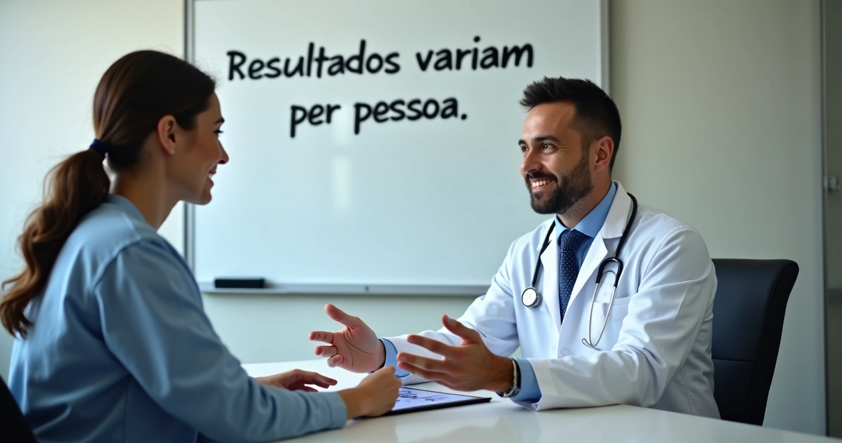 Médico explicando tratamento sem prometer resultados 