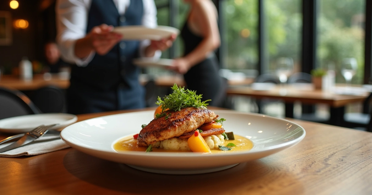 Prato executivo de restaurante preparado para promoção de almoço 