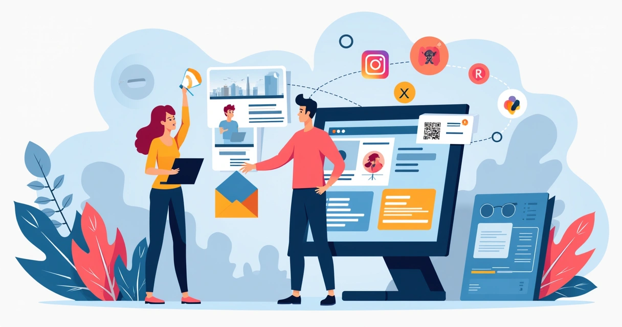 Distribuidor promovendo catálogo digital em canais diversos 