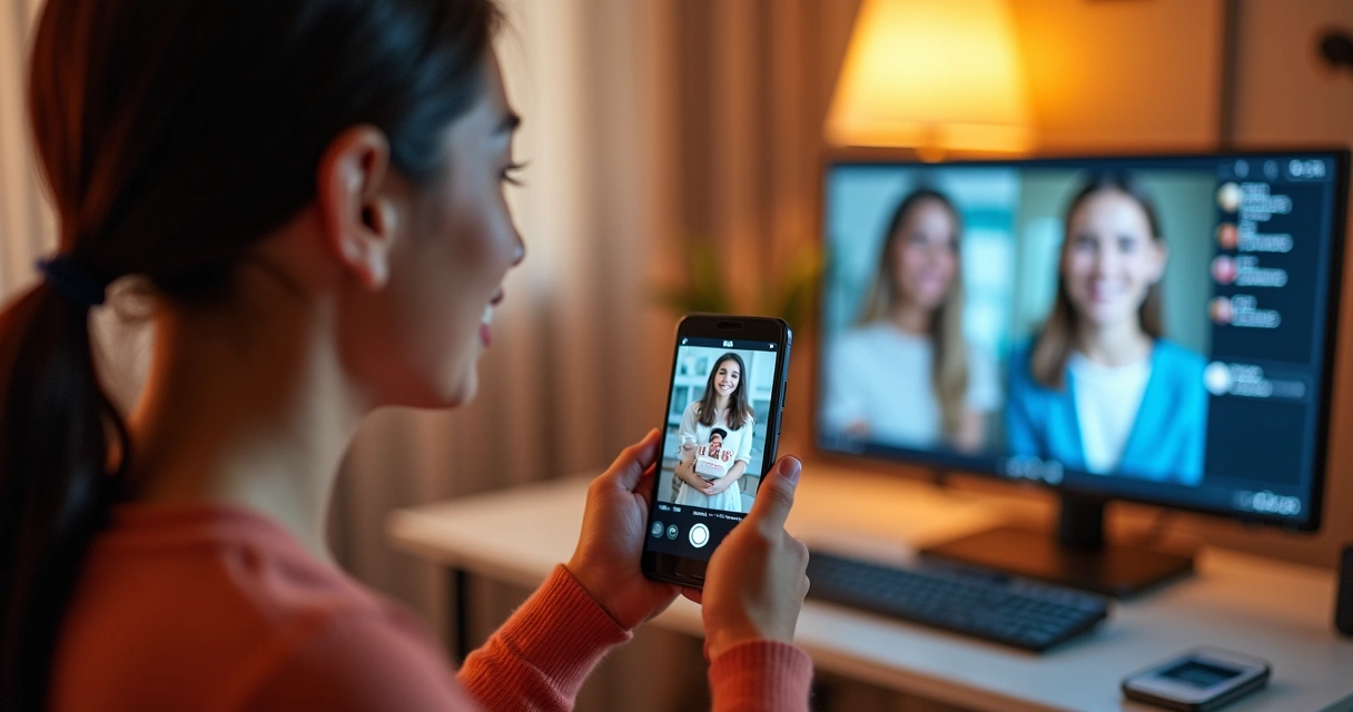 Influenciador mostrando produto colaborativo em live para seguidores 