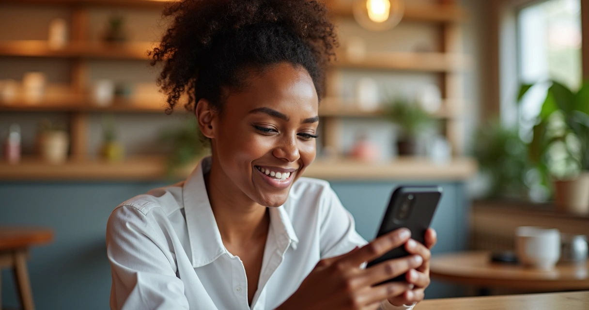 Cliente recebendo notificação de promoção do salão no celular 