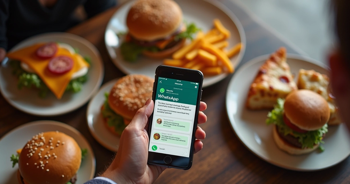 Mensagem personalizada no WhatsApp com promoção de restaurante