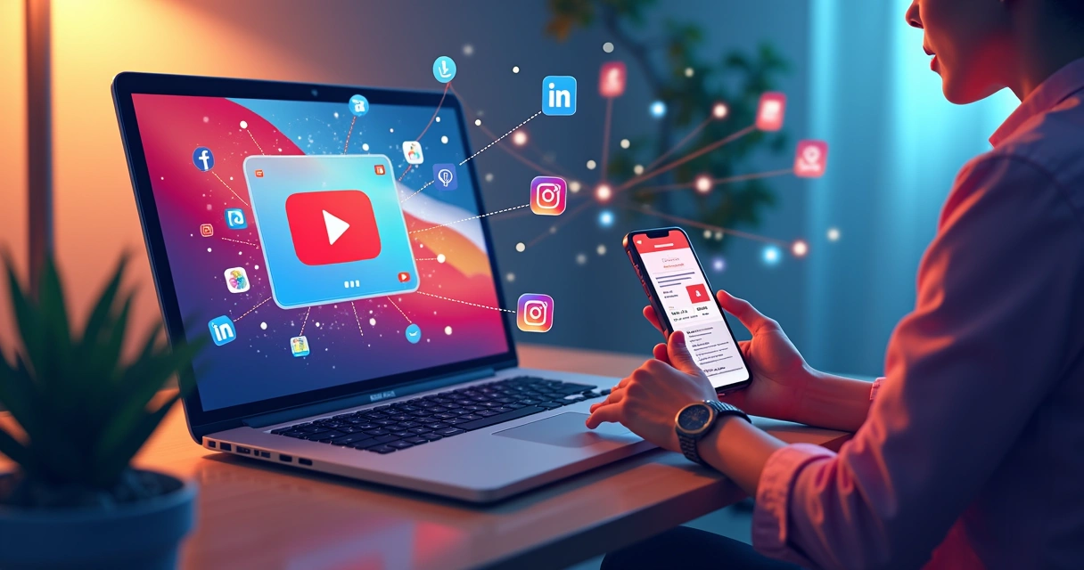 Promoção de vídeos do YouTube em várias redes sociais 