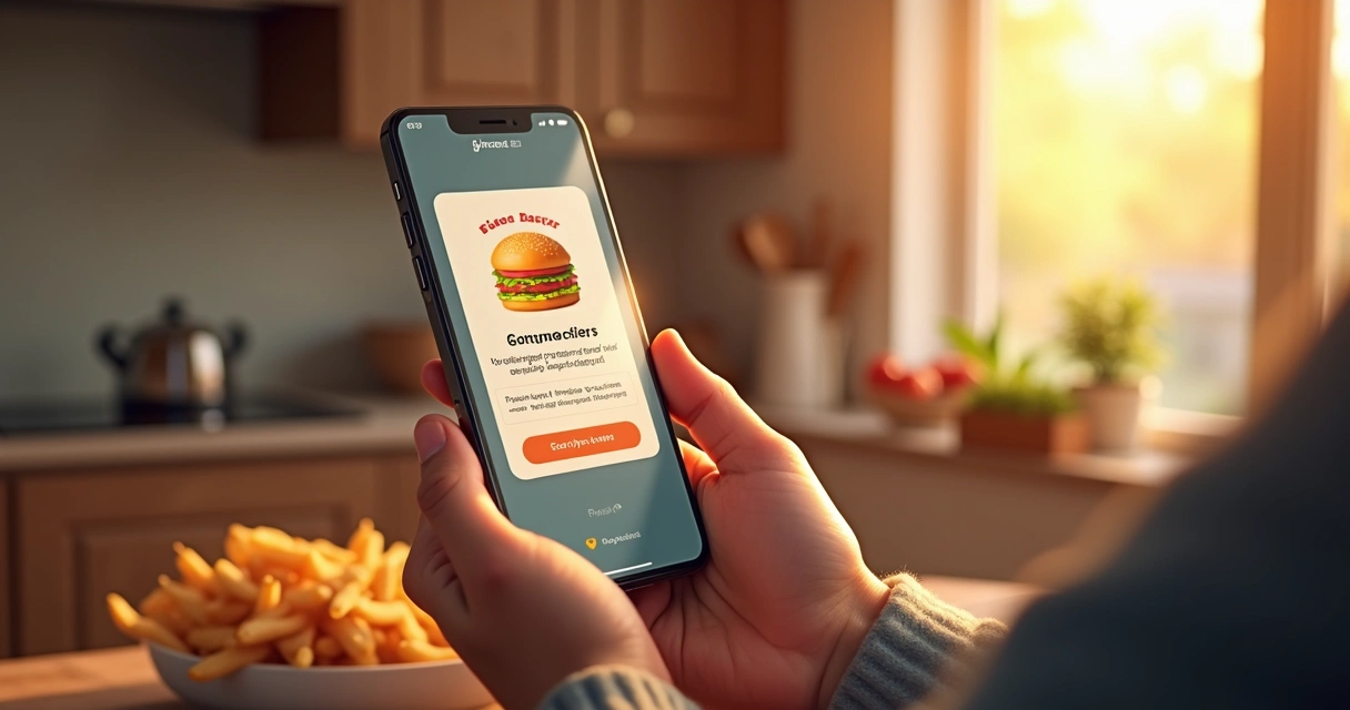 Tela de celular mostrando notificação de cupom automático de delivery 