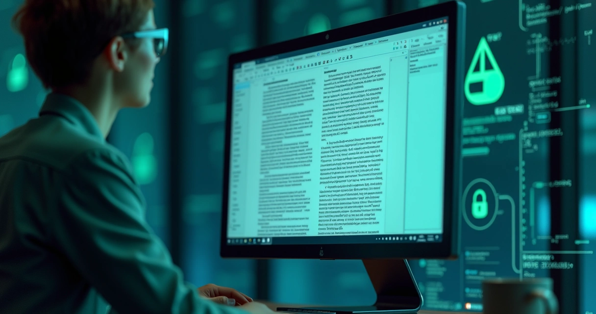 Prompt e resposta da IA sendo exibidos lado a lado em tela de computador moderna 