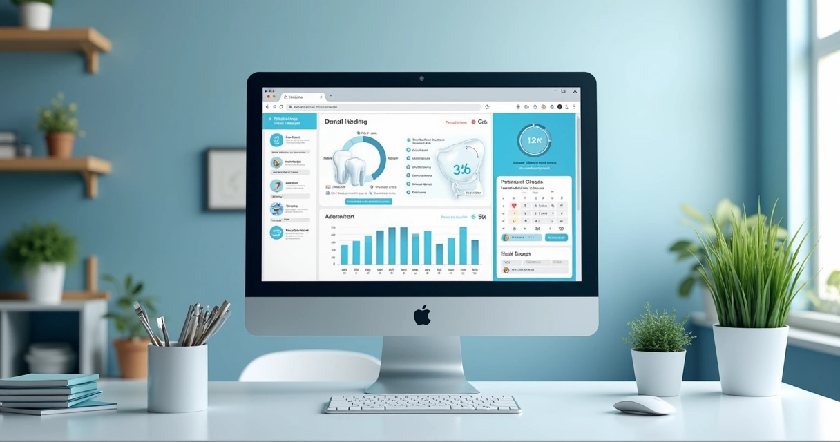 Tela de prontuário digital e gestão CRM em clínica odontológica 