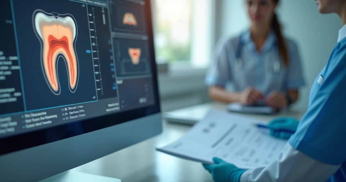 Tela de prontuário digital com odontograma interativo e agendamento de prótese 