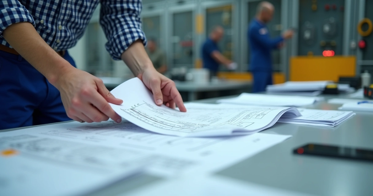 Documentação técnica organizada para instalação elétrica industrial 