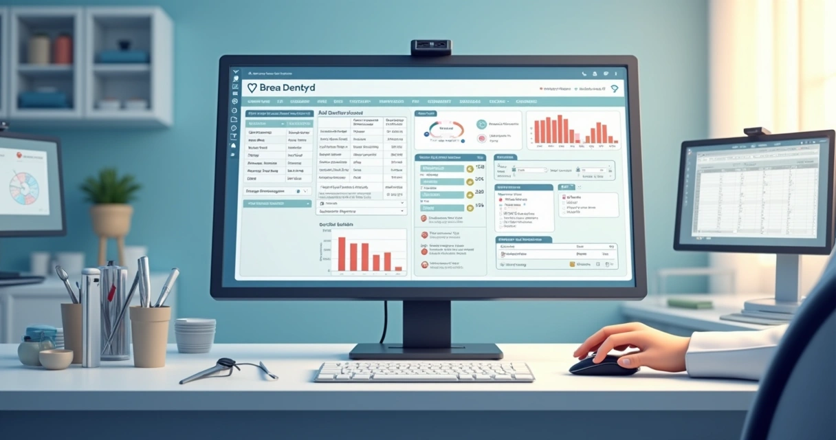 Tela de sistema odontológico mostrando prontuário eletrônico digital 