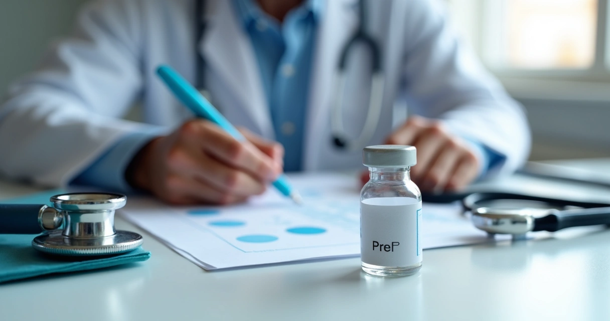 Mão preenchendo prontuário médico para PrEP