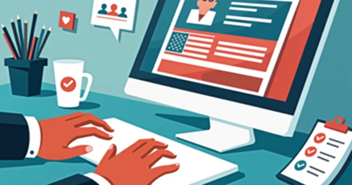 Tela de computador com anúncio de campanha política digital
