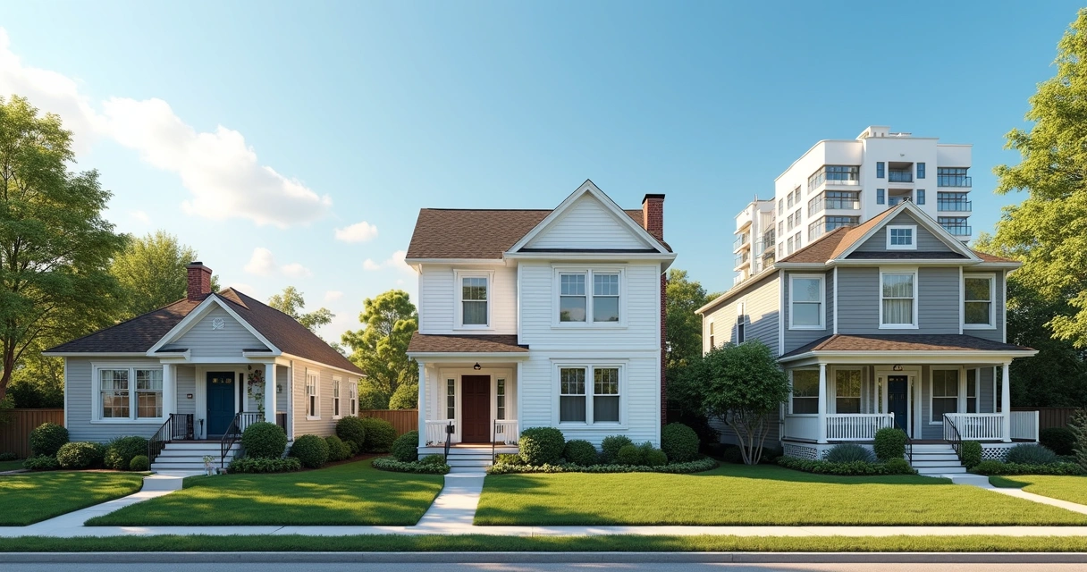 Variety of property types in the USA 