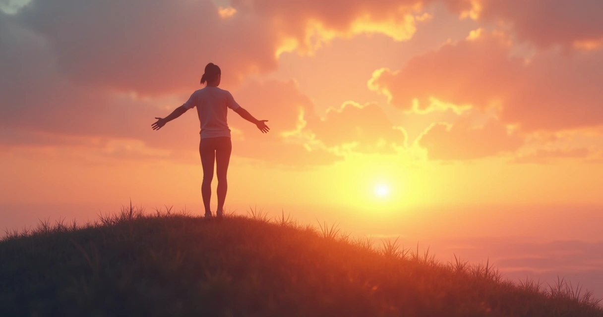 Figura iluminada representando la conexión entre conciencia y propósito 