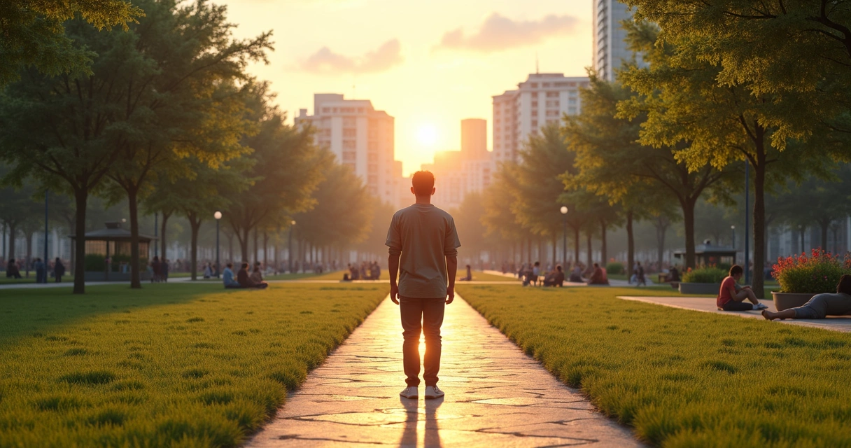 Pessoa em encruzilhada conectando propósito individual e coletivo 