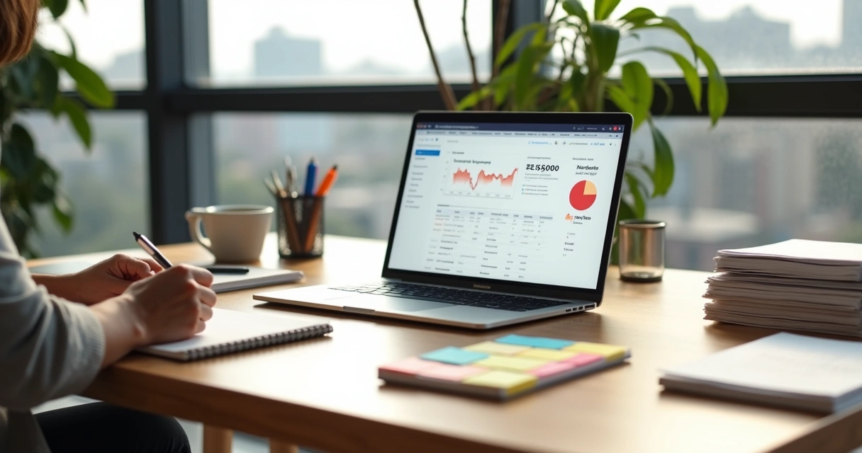 Persona organizando su trabajo diario con enfoque en propósito y bienestar 